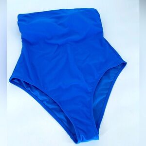 Shade & Shore Blue One Piece‎ Swimsuit High Leg Cheeky Size Medium Target Brand